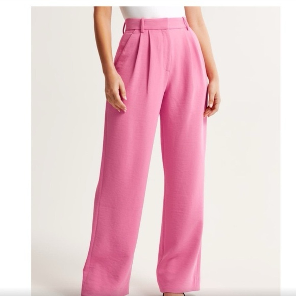Abercrombie & Fitch Wide Leg Pink Trousers